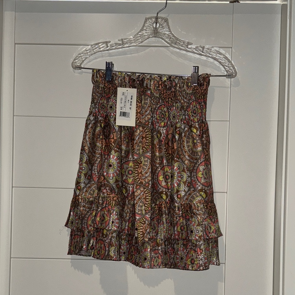 Bohemian Print Mini Skirt